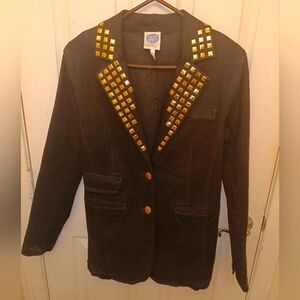 Grunge Upcycled Black Denim Jacket
